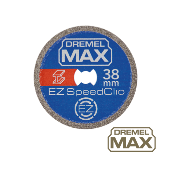 Disco de corte premium para metal 38mm Max EZ SpeedClic (SC456DM) Disco de corte Dremel MAX EZ SpeedClic 38 mm azul e prateado