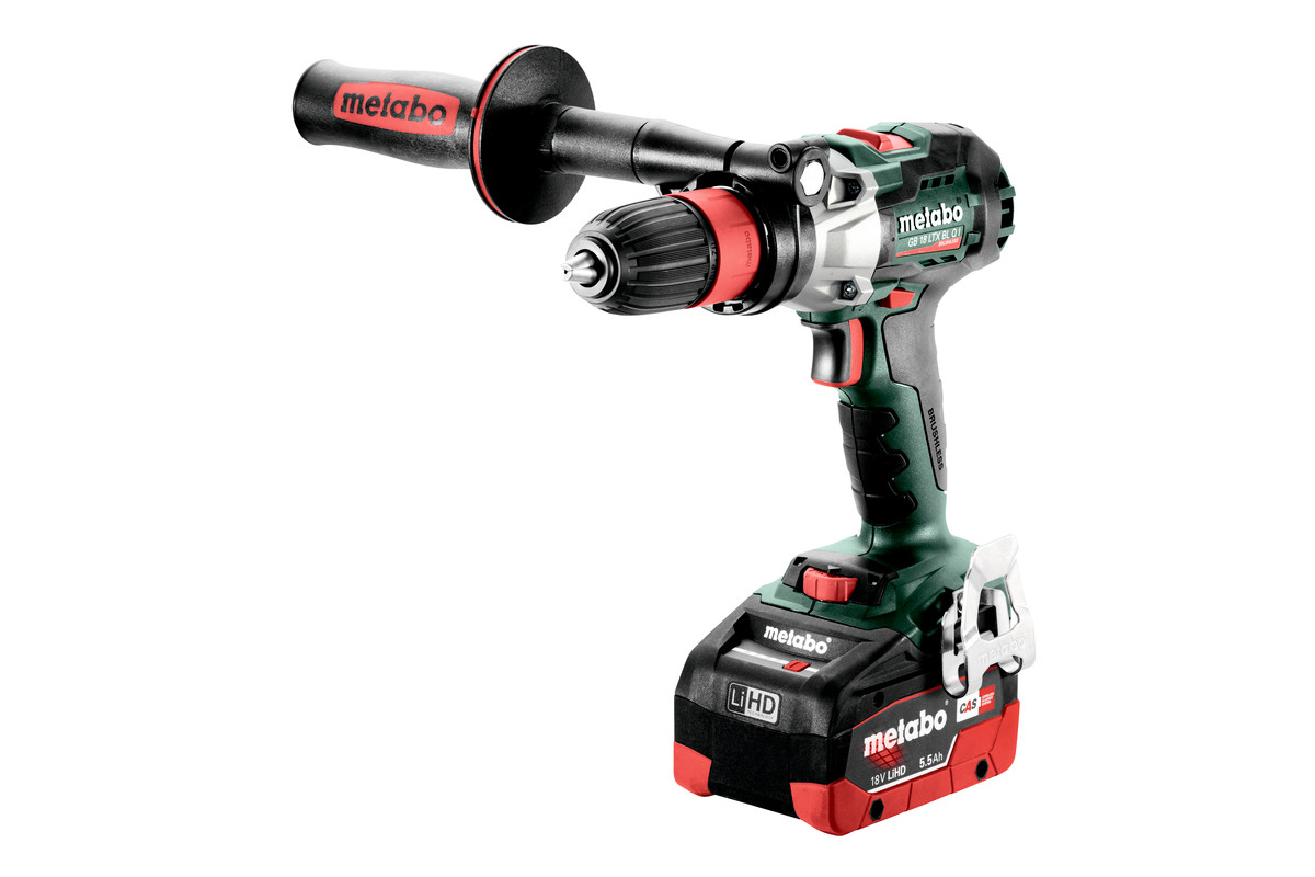 Máquina de abrir roscas sem fio GB 18 LTX BL Q I Parafusadeira/berbequim metabo 18V LiHD preto verde e vermelho com punho lateral