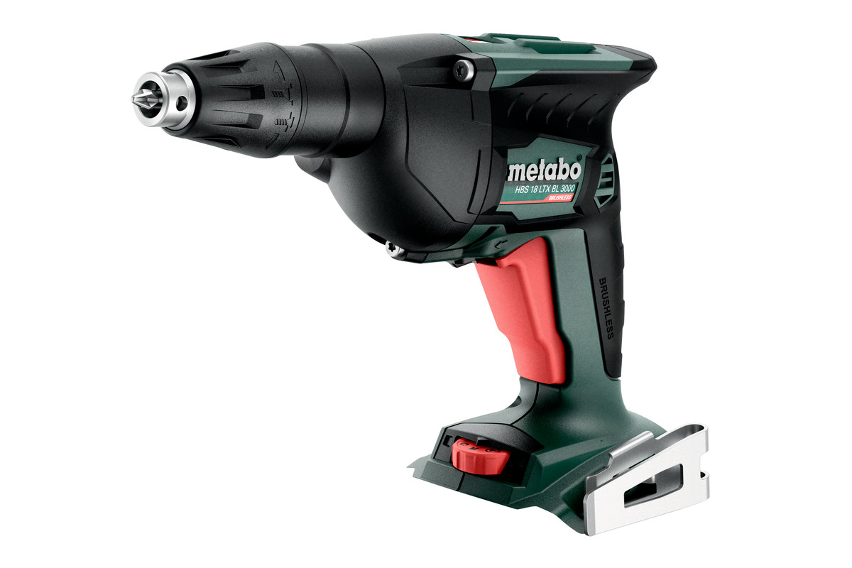 Aparafusadora para construções em madeira sem fio HBS 18 LTX BL 3000 Aparafusadora Metabo ME 18 LTX BL Q 18V preto e verde com gatilho vermelho