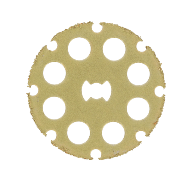 Disco de corte para madeira com EZ SpeedClic (SC544) Disco redondo bege com buracos circulares e recortes