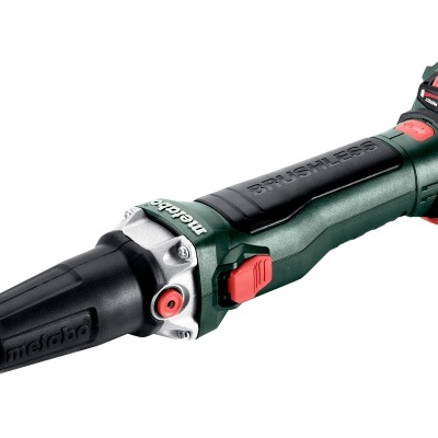 Lixadora reta Metabo verde e preta com botões vermelhos