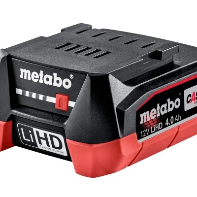 Bateria recarregável Metabo LiHD preta e vermelha