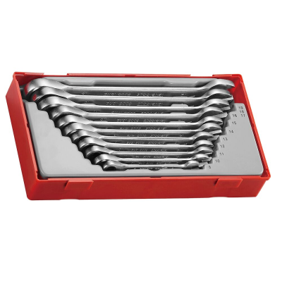 Conjunto de chaves de boca e estrela em caixa vermelha