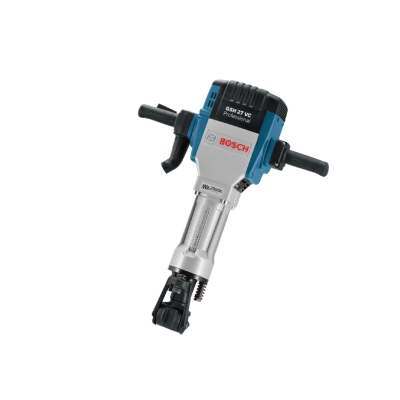 Martelo demolidor Bosch azul e cinza com punhos pretos e corpo metálico