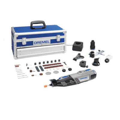 Conjunto de ferramenta DREMEL com caixa metálica e vários acessórios