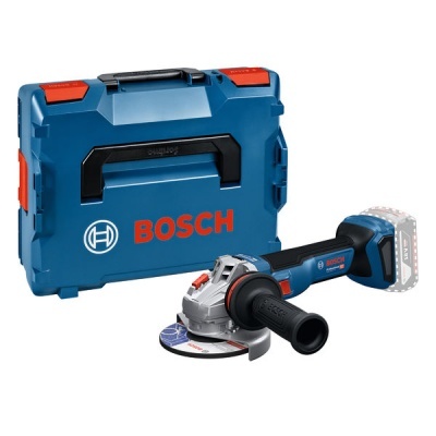 Rebarbadora Bosch azul e caixa rígida azul com logótipo Bosch