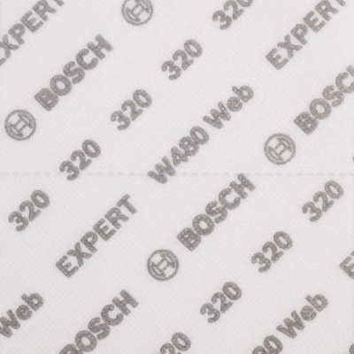 Papel abrasivo branco com texto impresso BOSCH EXPERT 320 W480 Web