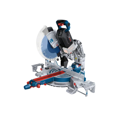 Serra de esquadria Bosch Professional com lâmina circular azul e base cinzenta