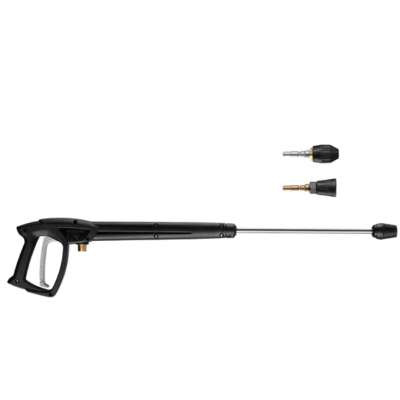 Gatilho de alta pressão preto com cabo metálico e bocais adicionais