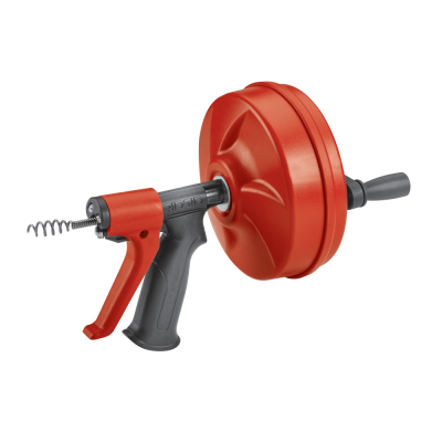 Desentupidor manual com cabo preto e vermelho para canos