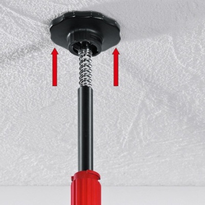 Ferramenta de fixação de teto em aço preto e vermelho com molas