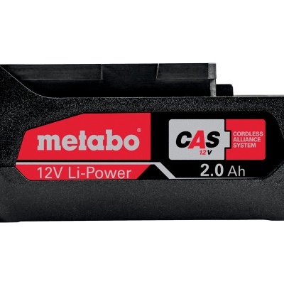 Bateria recarregável Metabo 12V Li-Power preta com etiqueta colorida