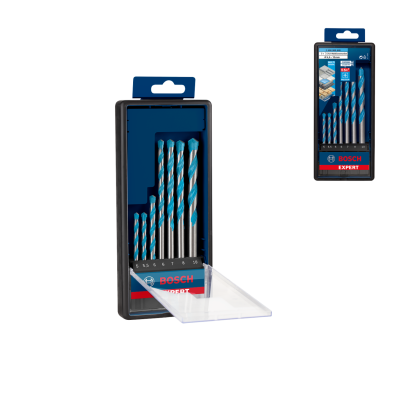 Conjunto de brocas Bosch Expert em estojo preto e azul