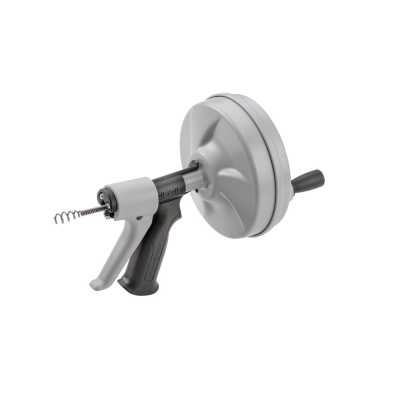 Ferramenta de limpeza de canos com espiral metálica e manivela