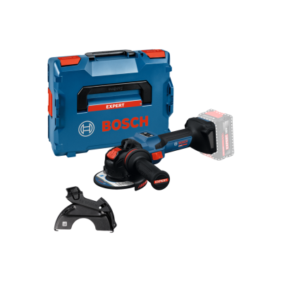 Conjunto ferramenta Bosch esmerilhadora azul e preta com maleta azul e vermelho