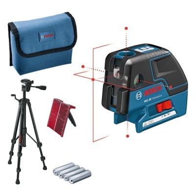 Equipamento laser Bosch GCL 25 Professional com tripé, bolsa, pilhas e suporte