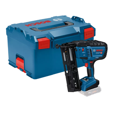 Conjunto de ferramenta Bosch azul com caixa e ferramenta de pregos