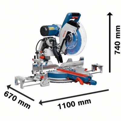 Serra de corte deslizante com lâmina azul em fundo branco