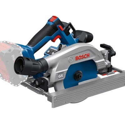 Serra circular Bosch GX azul, cinzento e vermelho com punho ergonómico preto e vermelho