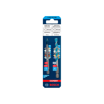 Conjunto de duas brocas Bosch Expert em embalagem azul