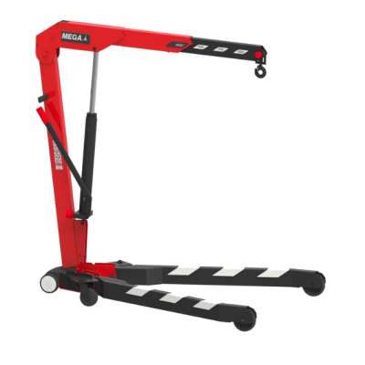 Guincho de oficina móvel metálico vermelho e preto com gancho