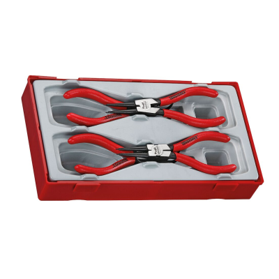 Conjunto de dois alicates vermelhos em caixa plástica