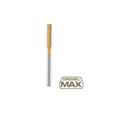 Broca esmeril Dremel MAX dourada e prateada com texturas em espiral