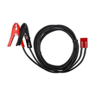 Cabo com pinças de bateria e conector vermelho