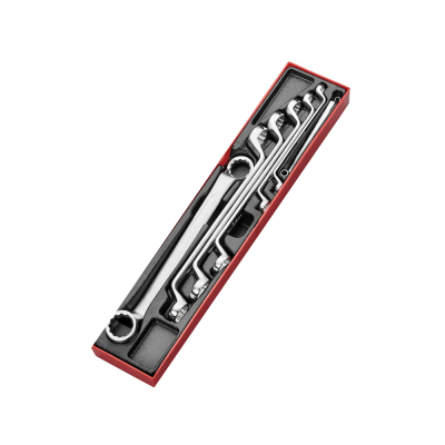 Conjunto de chaves de fendas em caixa vermelha com interior preto