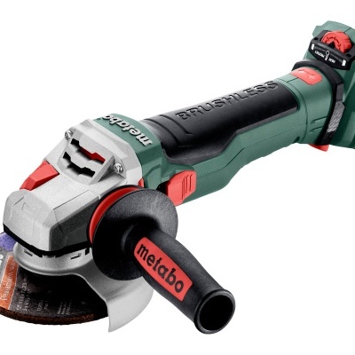 Rebarbadora sem fio Metabo verde escuro com disco abrasivo