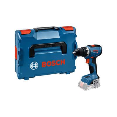 Maleta azul Bosch com furadeira/parafusadeira azul e preta