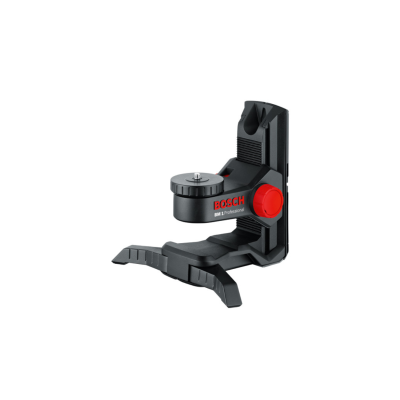 Suporte para equipamento BOSCH em plástico preto com detalhes vermelhos