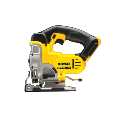 Serra tico-tico sem fios preta e amarela com detalhes metálicos