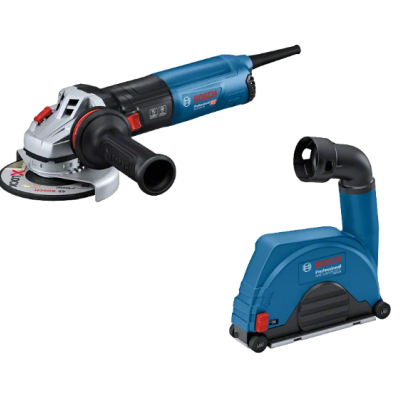 Ferramentas elétricas Bosch azuis e pretas, esmerilhadora angular e máquina Bosch Professional GWS 750-125