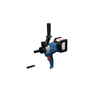 Aparafusadora elétrica Bosch azul e preta com punho adicional e bateria destacável