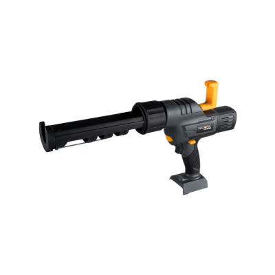 Aplicador manual de silicone preto e cinzento com punho e manivela