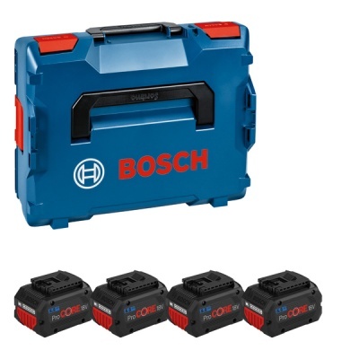 Mala rígida azul Bosch com quatro baterias ProCORE 18V