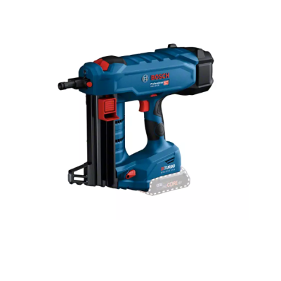 Pistola de pregos Bosch Professional azul e preta com detalhes vermelhos