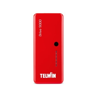 Dispositivo eletrônico vermelho com texto TELWIN e Drive 9000