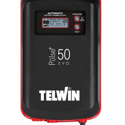 Carregador de bateria Telwin Pulse 50 Evo preto e vermelho