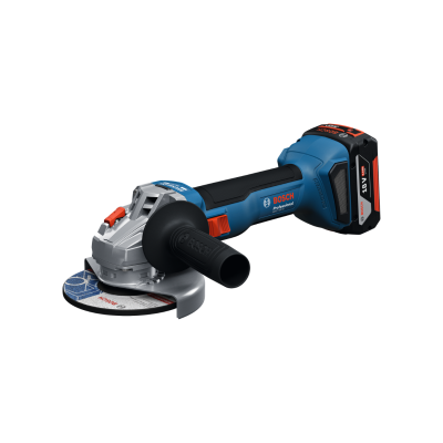 Esmerilhadora sem fio Bosch Professional azul com bateria preta e vermelha