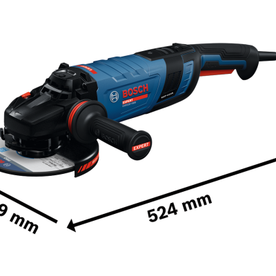 Rebarbadora elétrica Bosch Expert azul e preta com punho auxiliar e disco de corte