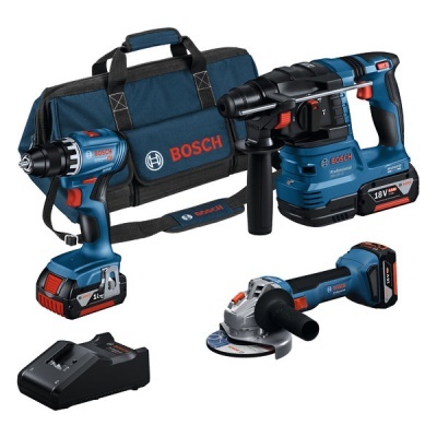 Conjunto de ferramentas Bosch com bateria e saco de transporte