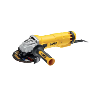 Esmerilhadora elétrica DEWALT amarela com punho lateral preto e amarelo