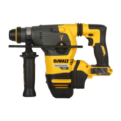 Martelo demolidor a bateria DeWalt amarelo e preto com pega frontal e punho ergonómico