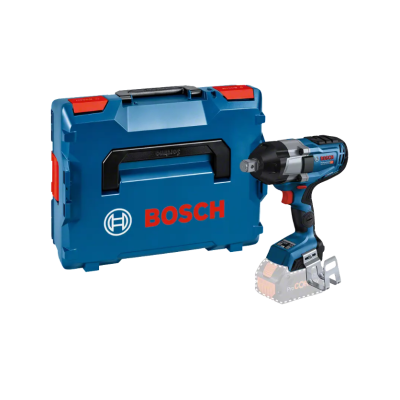 Conjunto Bosch com caixa azul e ferramenta elétrica sem fio azul