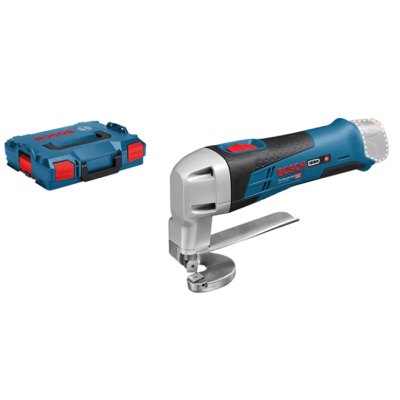 Ferramenta Bosch azul com estojo azul e fechos vermelhos