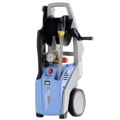 Máquina de lavagem de alta pressão Kranze 1125 TS-T azul e branco com mangueira enrolada