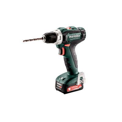 Berbequim aparafusador Metabo PowerMaxx BS 12 verde e preto com broca e bateria Li-Power