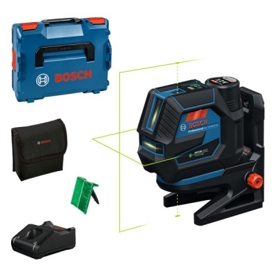 Conjunto nivel laser Bosch com acessórios incluindo mala e suporte